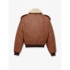 Leather bomber jacket with shearling collar