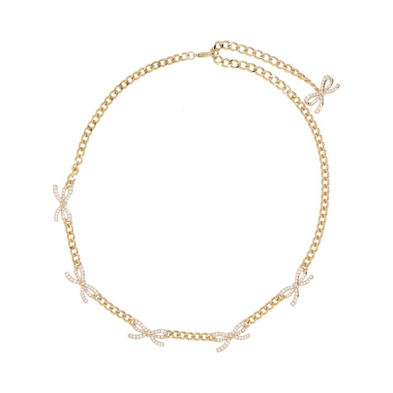 NECKLACE WITH BOWS AND CRYSTALS