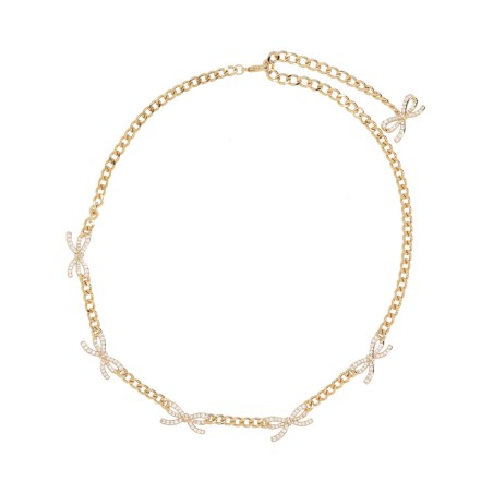 NECKLACE WITH BOWS AND CRYSTALS