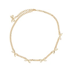 NECKLACE WITH BOWS AND CRYSTALS