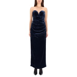 VELVET DRESS WITH SIDE SLITS