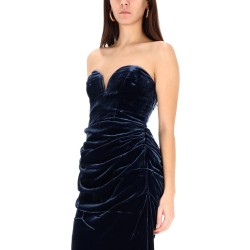 VELVET DRESS WITH SIDE SLITS