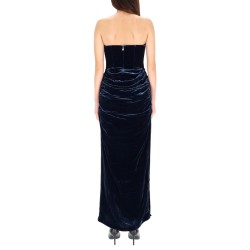 VELVET DRESS WITH SIDE SLITS