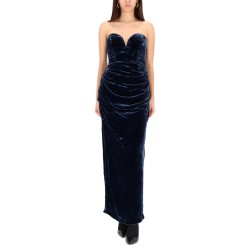 VELVET DRESS WITH SIDE SLITS