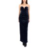 VELVET DRESS WITH SIDE SLITS