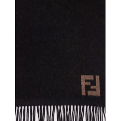 Double FF wool and cashmere scarf