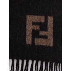 Double FF wool and cashmere scarf