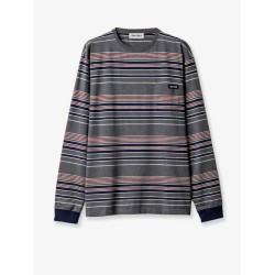 Cotton T-shirt with striped pattern