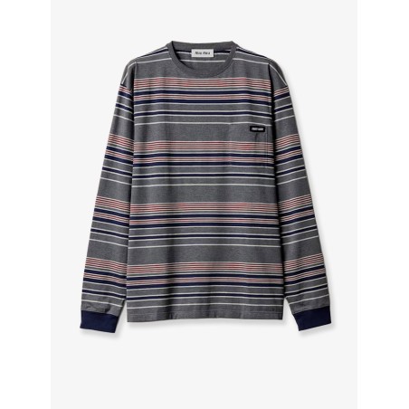 Cotton T-shirt with striped pattern