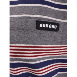 Cotton T-shirt with striped pattern