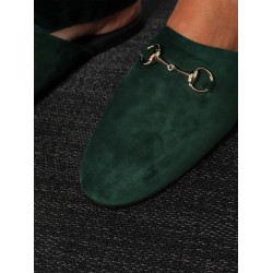 Suede sabot with Horsebit