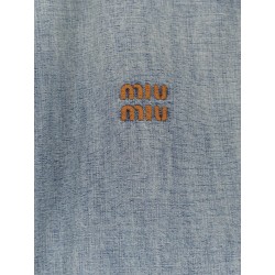 Denim Jacket with Miu Miu embroidery
