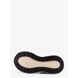 Mesh sneakers with suede inserts