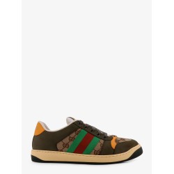 Screener low-top leather and GG Supreme fabric sneakers