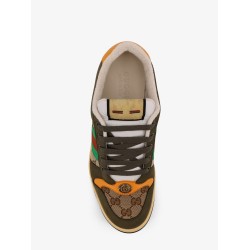 Screener low-top leather and GG Supreme fabric sneakers