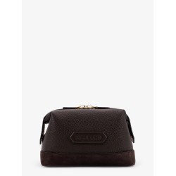 Suede and leather clutch