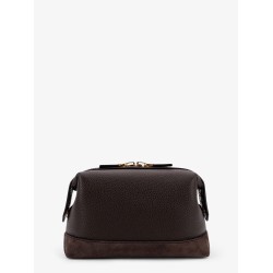 Suede and leather clutch