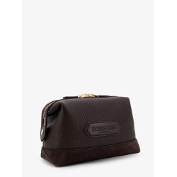 Suede and leather clutch