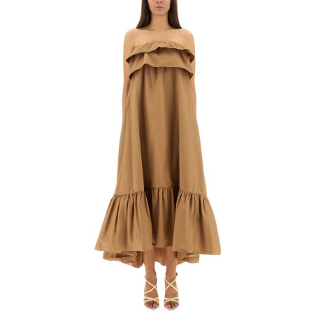 COTTON TWILL RUFFLE DRESS