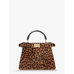 Peekaboo IseeU Petite Leather shoulder bag with Fendi Leo Print