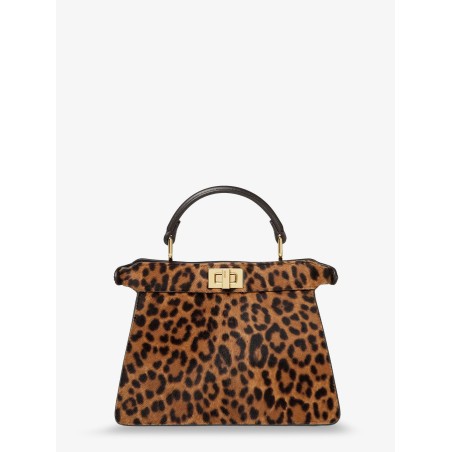 Peekaboo IseeU Petite Leather shoulder bag with Fendi Leo Print