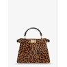 Peekaboo IseeU Petite Leather shoulder bag with Fendi Leo Print
