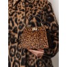 Peekaboo IseeU Petite Leather shoulder bag with Fendi Leo Print
