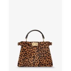 Peekaboo IseeU Petite Leather shoulder bag with Fendi Leo Print