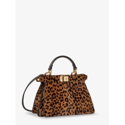 Peekaboo IseeU Petite Leather shoulder bag with Fendi Leo Print