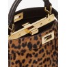 Peekaboo IseeU Petite Leather shoulder bag with Fendi Leo Print