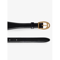 Leather belt with oversized Horsebit