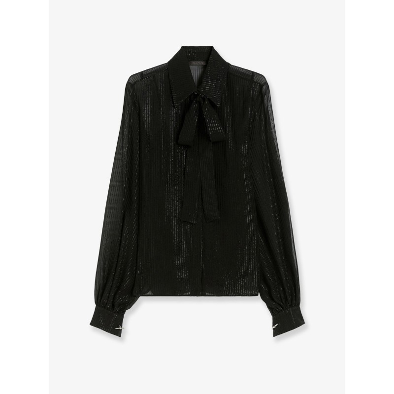 Scafati silk shirt with lurex profiles