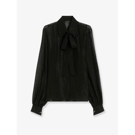 Scafati silk shirt with lurex profiles