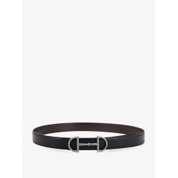 Leather belt with metal Horsebit buckle