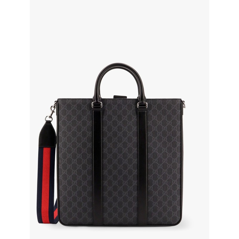 Gg supreme fabric shopping bag with shoulder strap