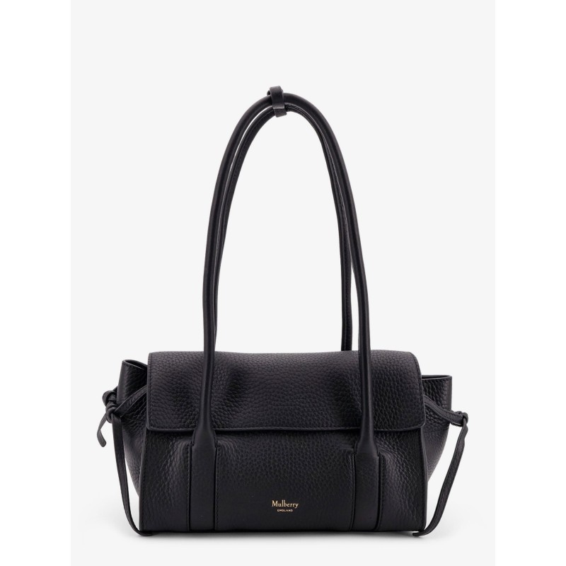 Leather shoulder bag with logo