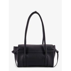 Leather shoulder bag with logo