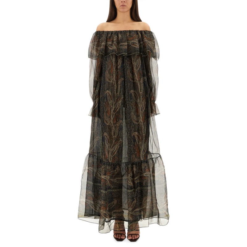 SILK LUREX CREPONNE DRESS