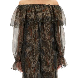 SILK LUREX CREPONNE DRESS