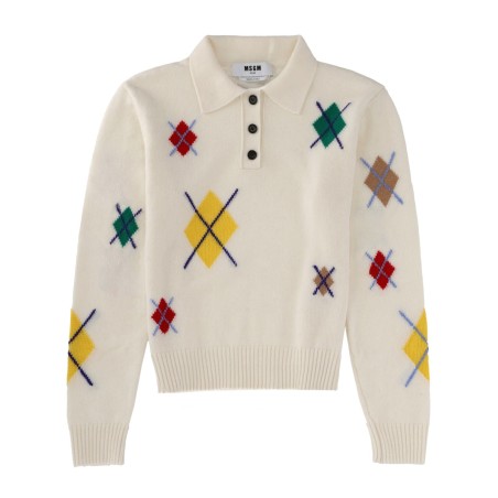 POLO SHIRT WITH "ARGYLE MULTICOLOR" PATTERN