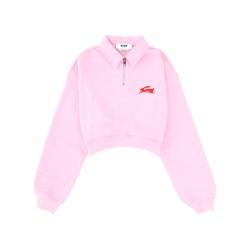 "FOLLOW THE RABBIT" COLLARED SWEATSHIRT