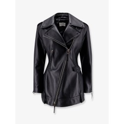 Waisted leather jacket