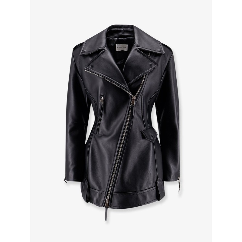 Waisted leather jacket