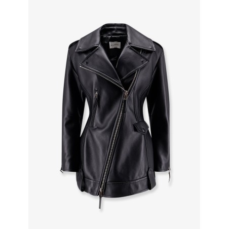 Waisted leather jacket