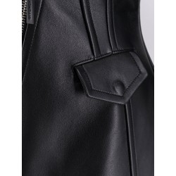 Waisted leather jacket