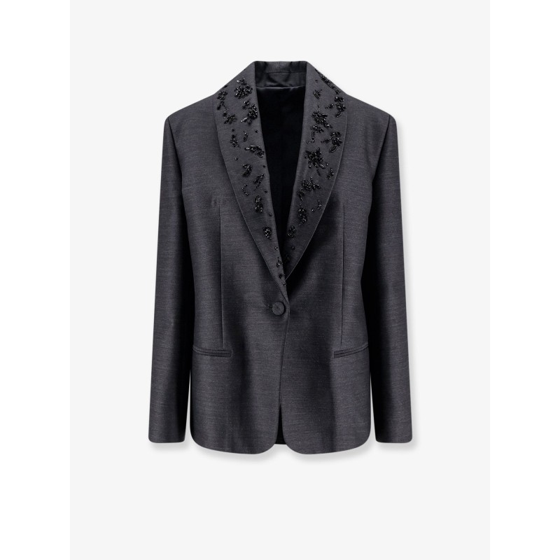 Virgin wool and silk blazer