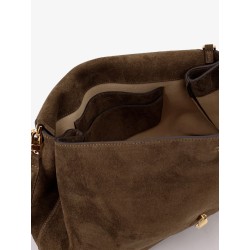 T-Lock suede shoulder bag
