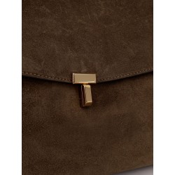 T-Lock suede shoulder bag