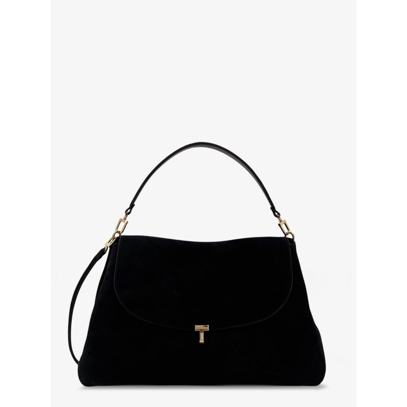 Suede T-Lock shoulder bag