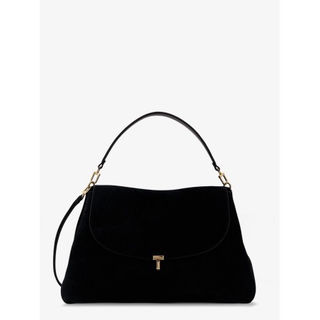 Suede T-Lock shoulder bag